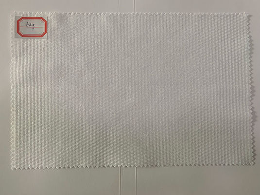 62g het witte Polyester en Viscose van de de Stoffen Kleine Parel van Spunlace Niet-geweven de Korrel Katoenen Weefsel, Natte Stootkussens, veegt af